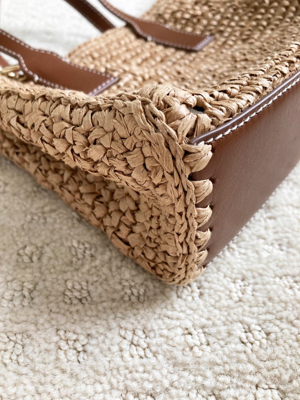 J. Crew Palma Top-Handle/Crossbody Bag in Handknotted Straw and Leather - Picture 7 of 11